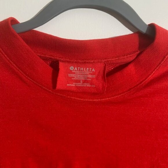 Athleta Red Long Sleeve Workout Gym Activewear Athleisure Women's Top - Size L - Picture 6 of 6